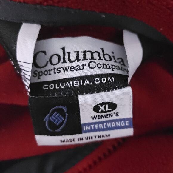 Columbia Fleece Jacket Coat Women Xlarge Red Zip Up Fall Winter - Picture 3 of 4